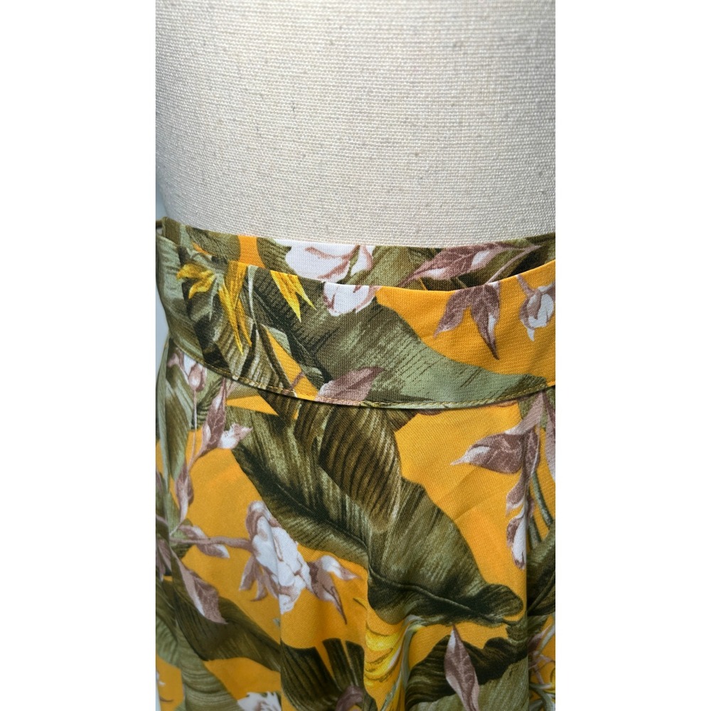 Lulus Away to the Islands Small NWT Marigold Tropical Print‎ Wrap Maxi Skirt - Picture 3 of 10